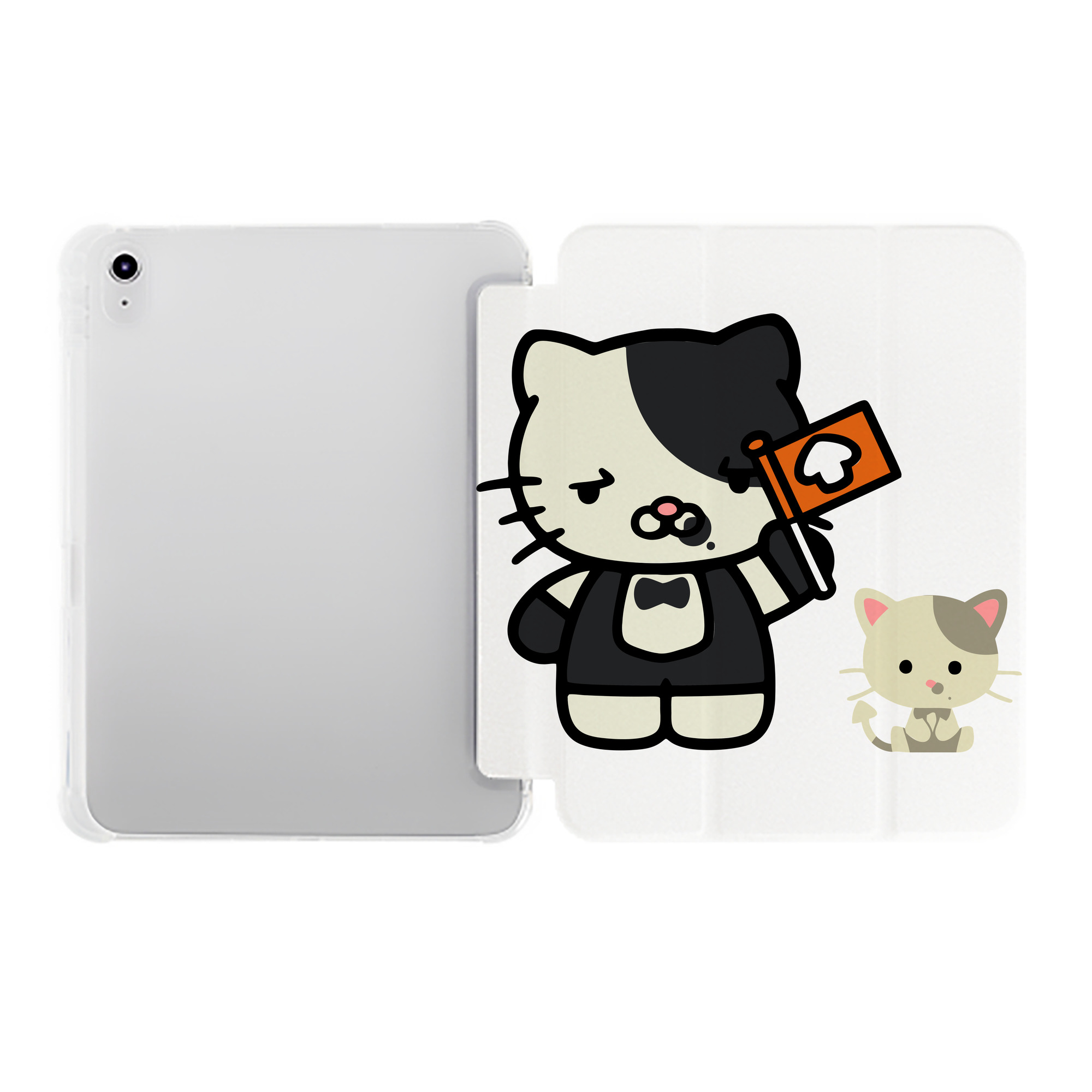 （画像用） Hello Kitty ハローキティ IPad ケース ペン収納付き 三つ折りスタンド PUレザー×シリコン 対応機種9.5/10.5/10.9インチ